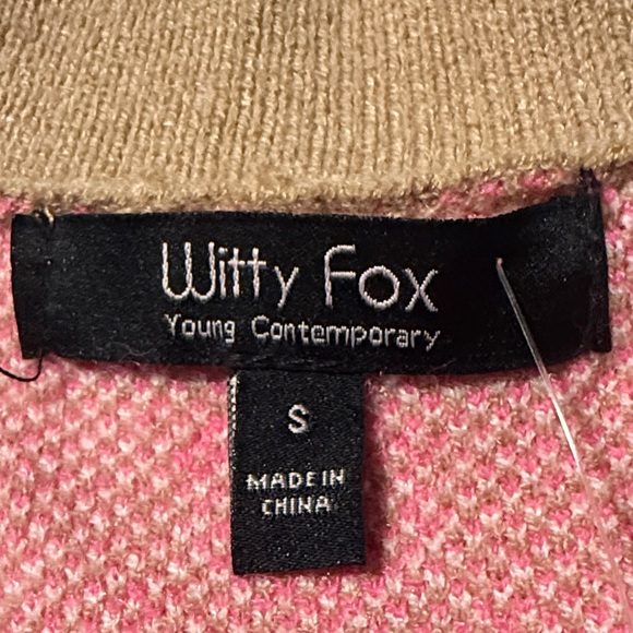 Witty Fox Women's Blue and Pink & tan and pink Heart Sweater Vest - Picture 3 of 4